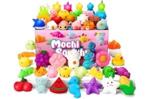 JOYIN Mochi Squishy Toys Set, Random 25 Pack Mini Squishy Mochi, Party Favors for Kids, Kawaii Stress Relief Toys, Basket Stuffers, Goodie Bags Fillers, Birthday Gifts, Classroom Prizes