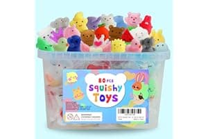80Pcs Party Favors for Kids 4-8, Kawaii Squishies Mochi Squishy Toy Bulk Fidget Sensory Toys Birthday Gifts for Boys Girls Goodie Bag Christmas Stocking Stuffers Treasure Box Classroom Prizes