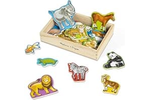 Melissa & Doug Wooden Animal Magnets Set (20 Pieces) – Farm, Zoo & Pet Fridge Magnets in Storage Box – Montessori Preschool Learning Toys for Toddlers & Kids Ages 2+ - FSC-Certified