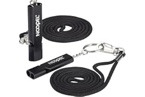 Noopel Emergency Whistles Lifeguard Safety Whistle with Lanyard and Keychain for Outdoor Camping Hiking Boating Backpacking Fishing Kayak Kids Rescue Signaling Loud Survival Whistle