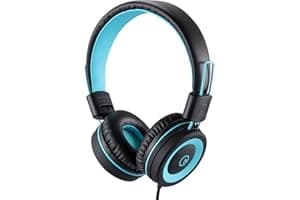 noot products Kids Headphones K11 Foldable Stereo Tangle-Free 5ft Long Cord 3.5mm Jack Plug in Wired On-Ear Headset for iPad/Amazon Kindle,Fire/Boys/Girls/School/Laptop/Travel/Plane/Tablet (Black)